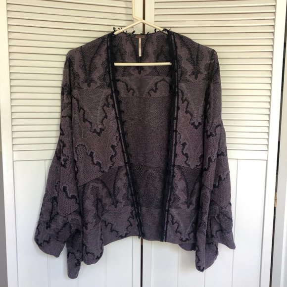 FREE PEOPLE Snakeprint Boho Open Cardigan - Picture 2 of 8